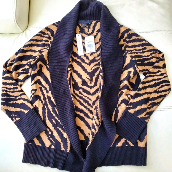 NWT Sanctuary black and tan animal print cardigan - Picture 1 of 6
